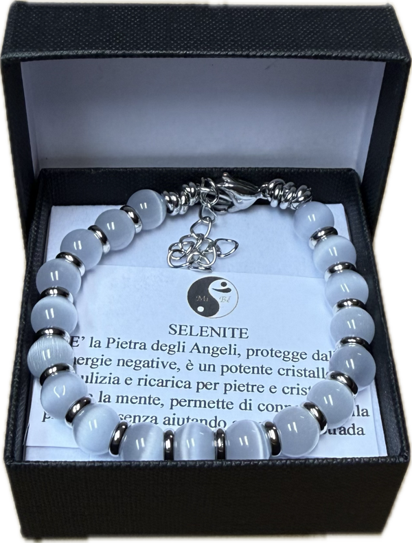 Selenite 8mm con Rondella
