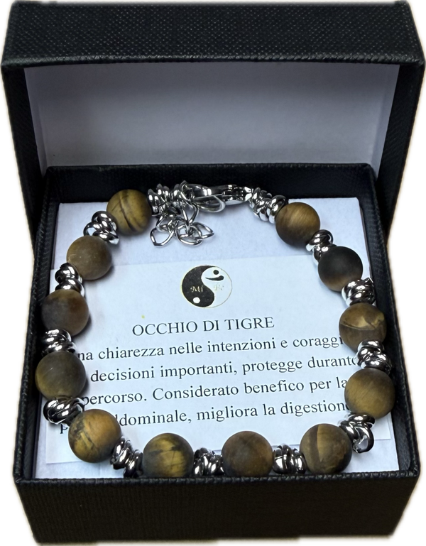 Occhio di Tigre Satinato 8mm con Nodini