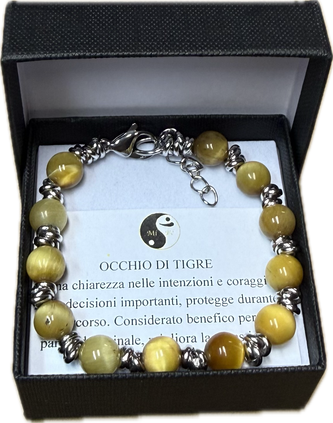 Occhio di Tigre Oro 8mm con Nodini