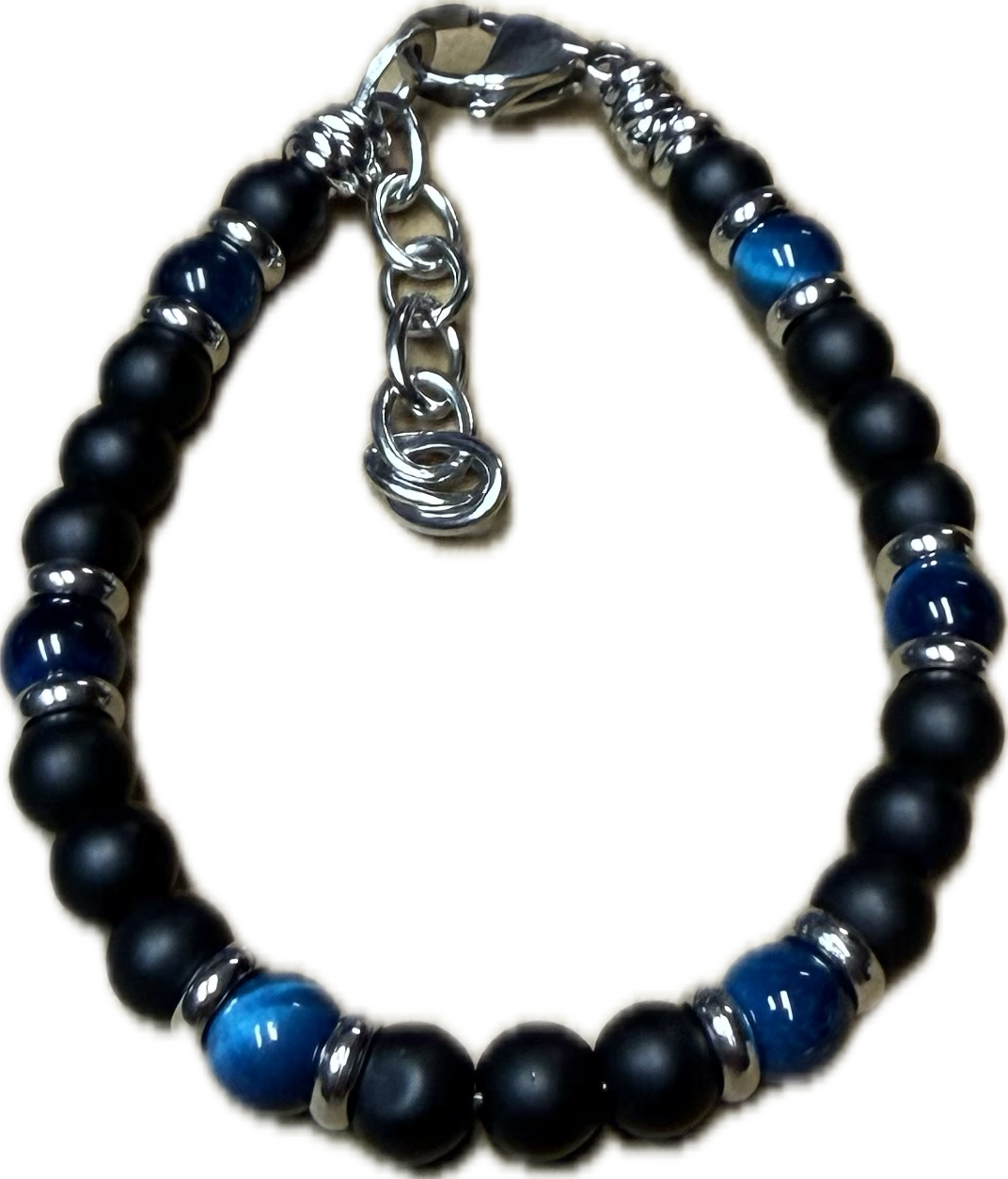Bracciale Yin e Yang Occhio di Falco e Onice Satinato