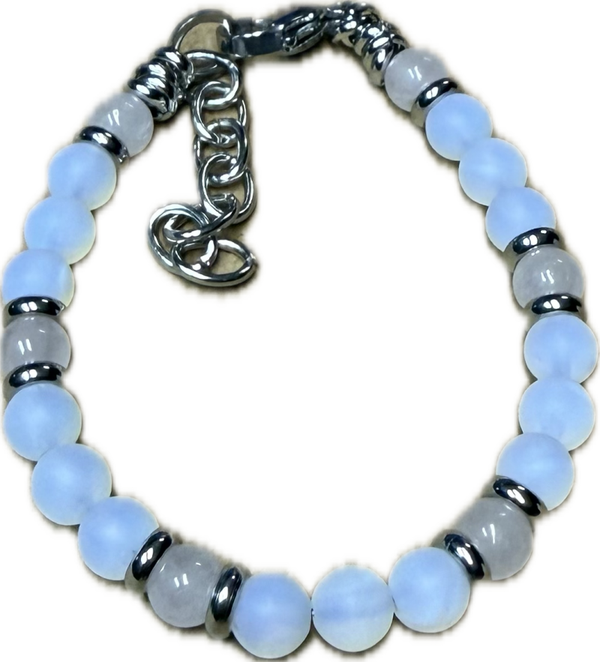 Bracciale Yin e Yang Quarzo Rosa e Opalite