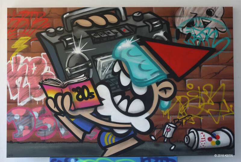 KBTR with '80s boombox