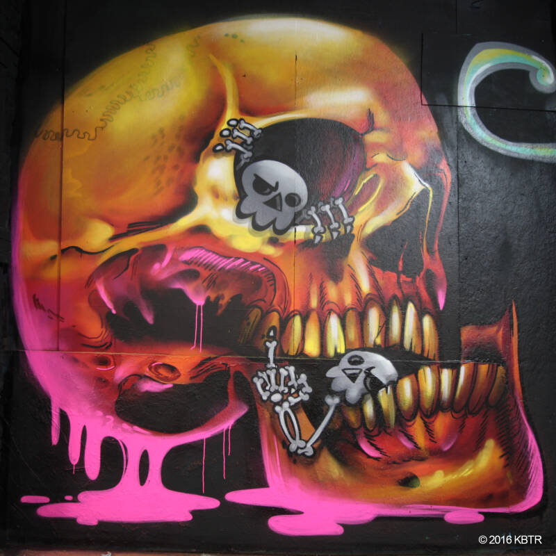 Skull with pink and gold by KBTR