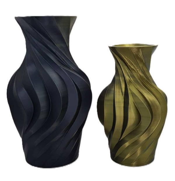 Spiraalvaas in 2 kleuren – 3D-geprint design in 20 en 25 cm