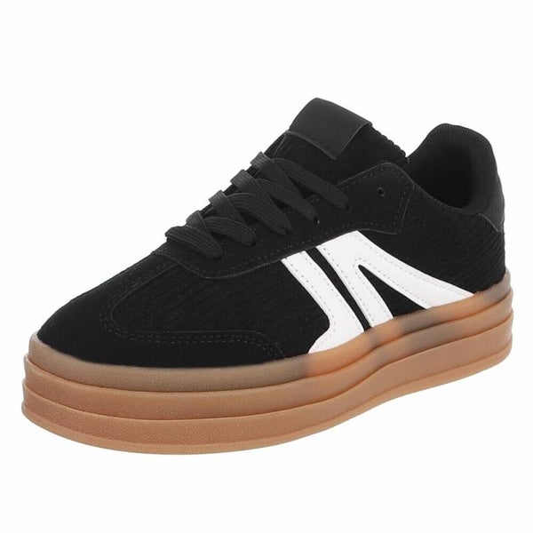 Skater Sneakers met Plateauzool en Contrastdetails