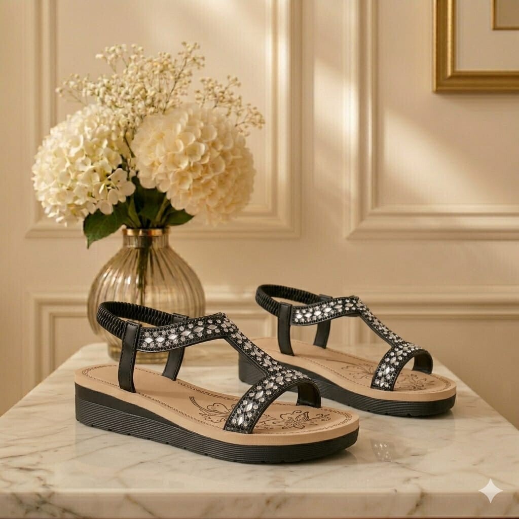 Zomer sandalen met strass stenen