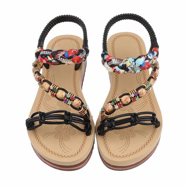 Boho Dames Sandalen met Kleurrijke Details | Comfortabele Zomersandalen