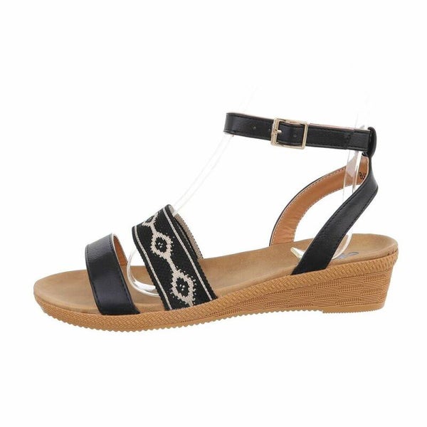 Zwarte dames sandalen met sleehak – stijlvol comfort voor elke zomerse dag