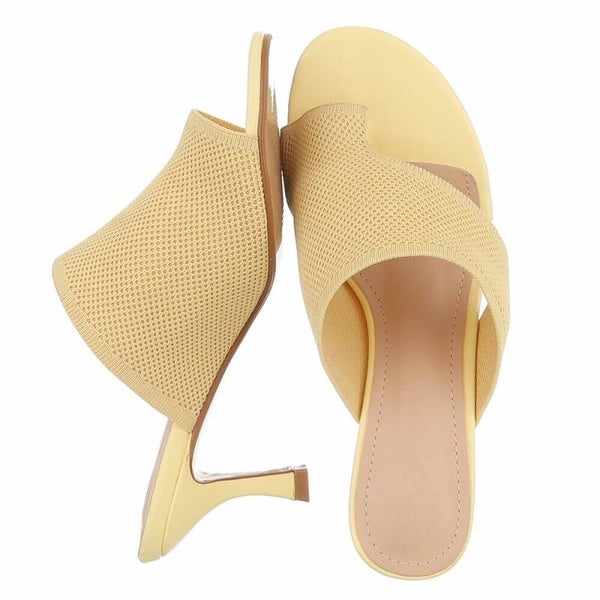 Elegante teenslippers met hak en elastische band