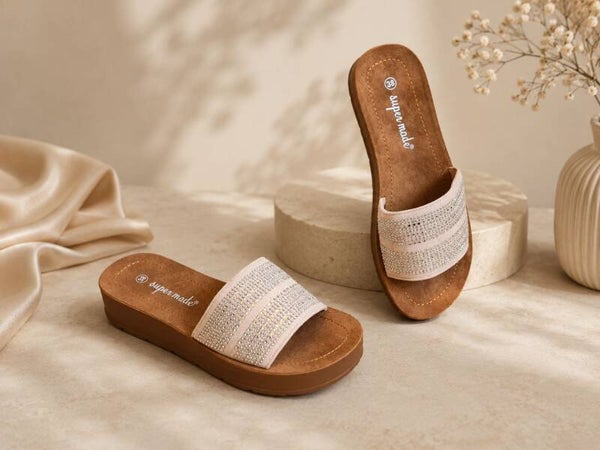 Dames Slippers met Strass Steentjes