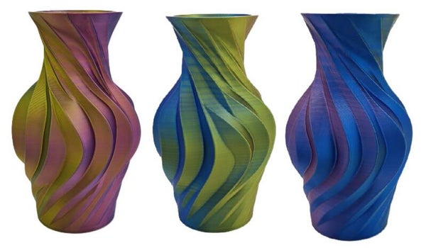 Spiraalvaas in 3 kleuren – 3D-geprint design in 15 20 25cm