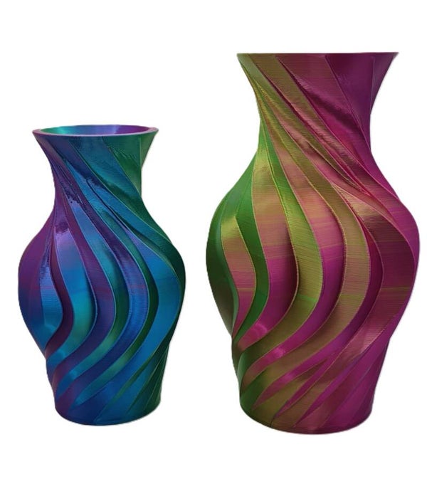 Spiraalvaas met kameleon kleuren  – 3D-geprint design in 20 en 25cm