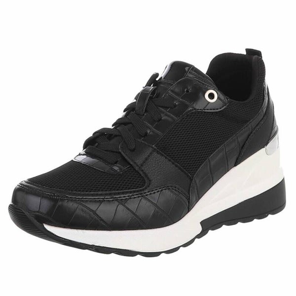 Dames Sneakers met Mesh Details en Verhoogde Zool