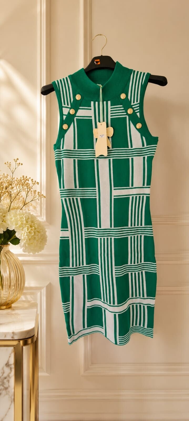Elegante nette dames jurk (groen)