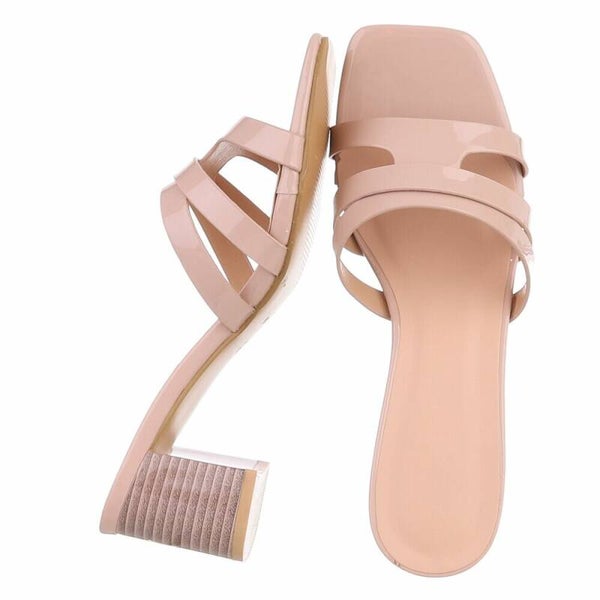 Dames Slippers met Blokhak en Vierkante Neus – Elegante Mules