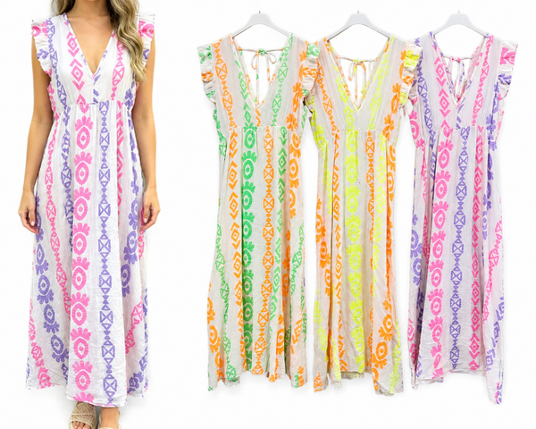 Bohemian Maxi Jurk met Kleurrijke Print