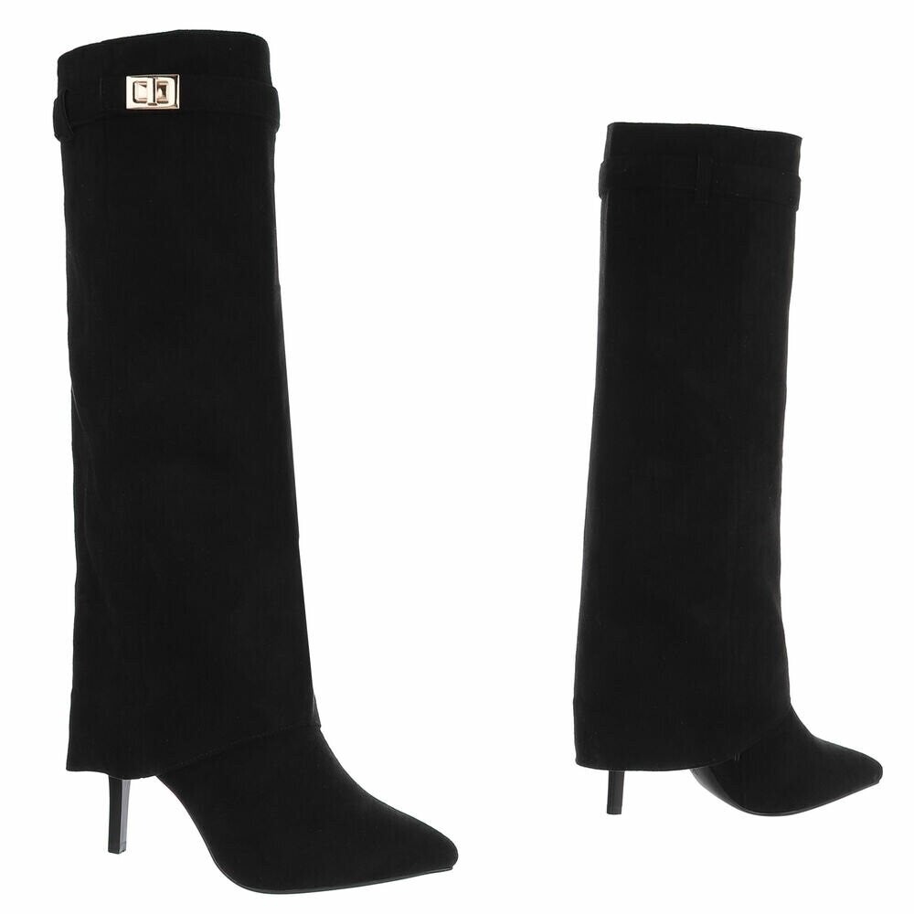 Suède look Laarzen met Hak – Elegante Dameslaarzen