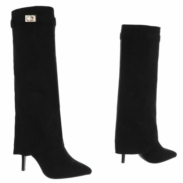 Suède look Laarzen met Hak – Elegante Dameslaarzen