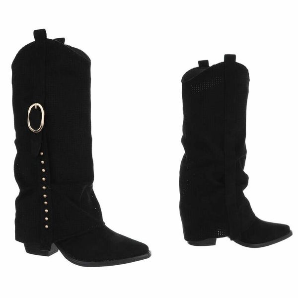 Zwarte Cowboylaarzen met Gouden Details