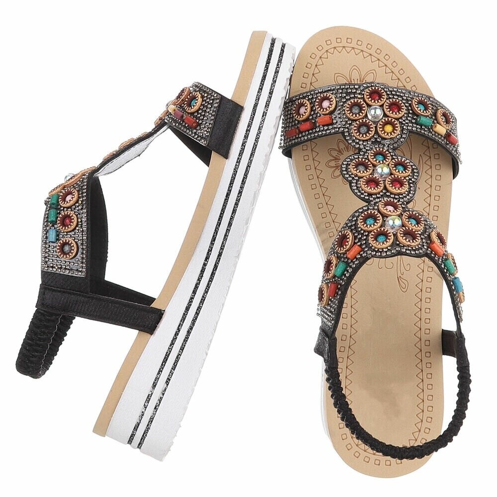 “Stralende dames sandalen met glitter en stenen