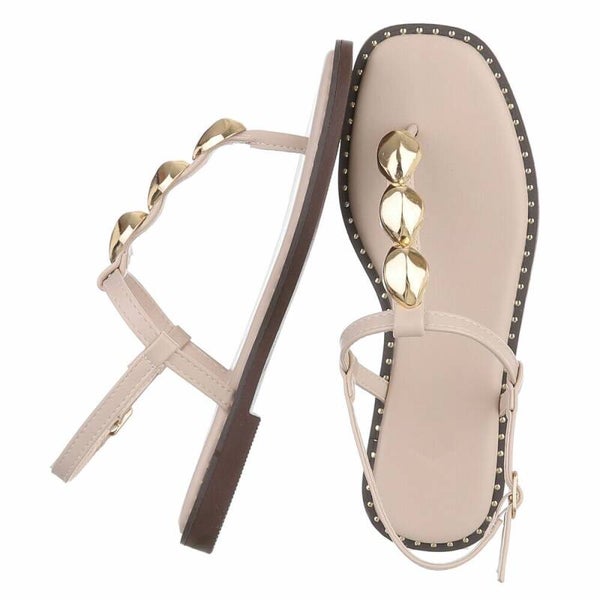 Stijlvolle dames teensandalen met een elegant gouden detail