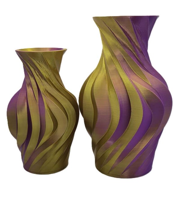 Spiraalvaas in 2 kleuren – 3D-geprint design in 20 en 25cm