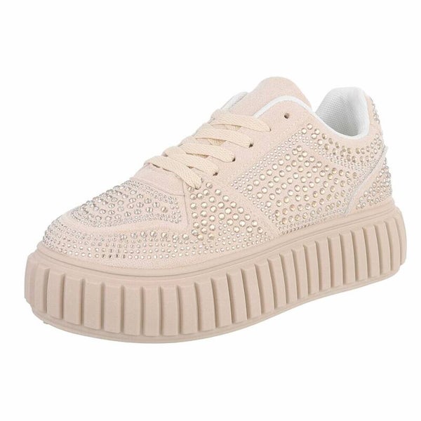 Chunky Sneakers met Strass Steentjes en Platformzool