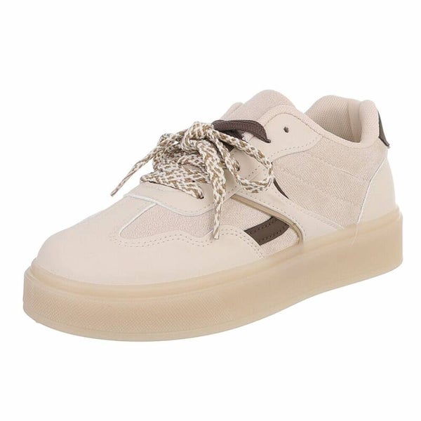 Dames Sneakers met Transparante Zool en Speelse Veters
