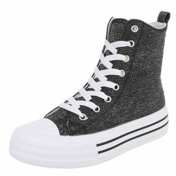 Hoge Canvas Sneakers met Platformzool