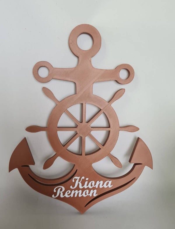 Gepersonaliseerd 3D-geprint Anker – Met Jullie Namen!