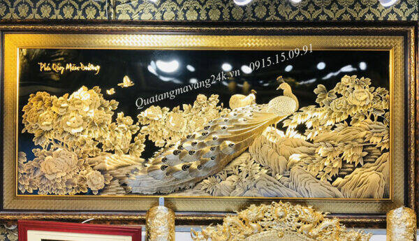 Tranh mạ vàng phú quý mãn đường đẳng cấp