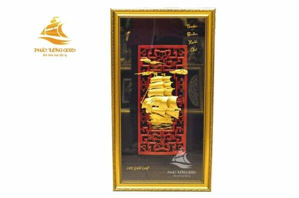 Tranh thuyền buồm vàng lá 24k tại Phúc Tường Gold - Mẫu số 2