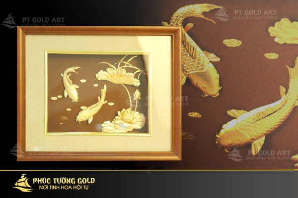 Quà tặng tranh cá chép hoa sen