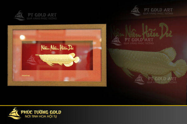 Tranh mạ vàng 24k cá rồng
