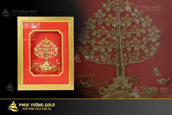 Tranh cây tài lộc dát vàng, mạ vàng cao cấp
