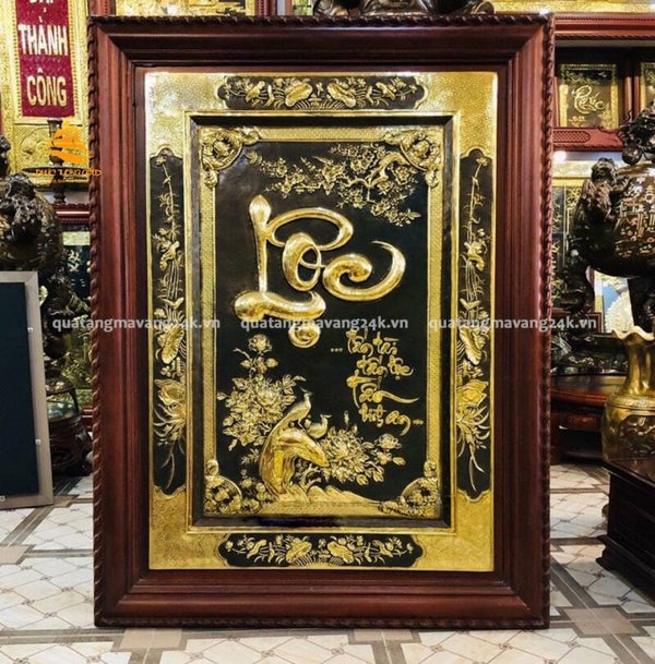 Tranh chữ Lộc đẹp mạ vàng theo yêu cầu