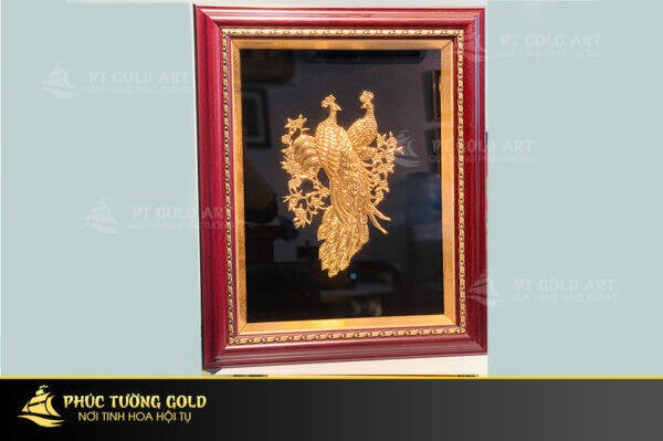 Tranh đôi công mạ vàng 9999