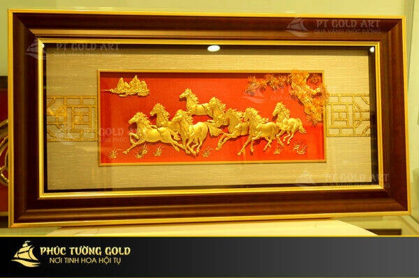 Tranh Mã Đáo Thành Công Dát Vàng 24k cao cấp – Mẫu 02