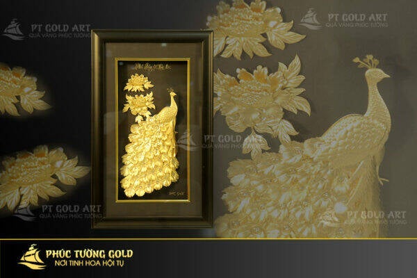 Tranh phú quý khởi hà vàng lá 24k cao cấp