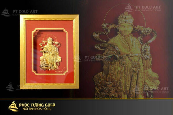 Tranh thần Tài dát vàng 24k cao cấp