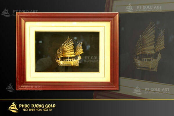 Tranh thuyền buồm mạ vàng 24k cao cấp
