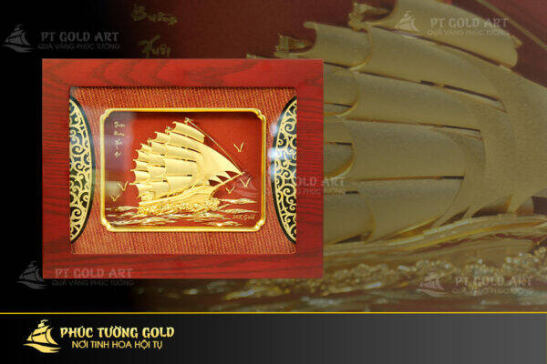 Tranh thuyền buồm dát vàng 24k cao cấp