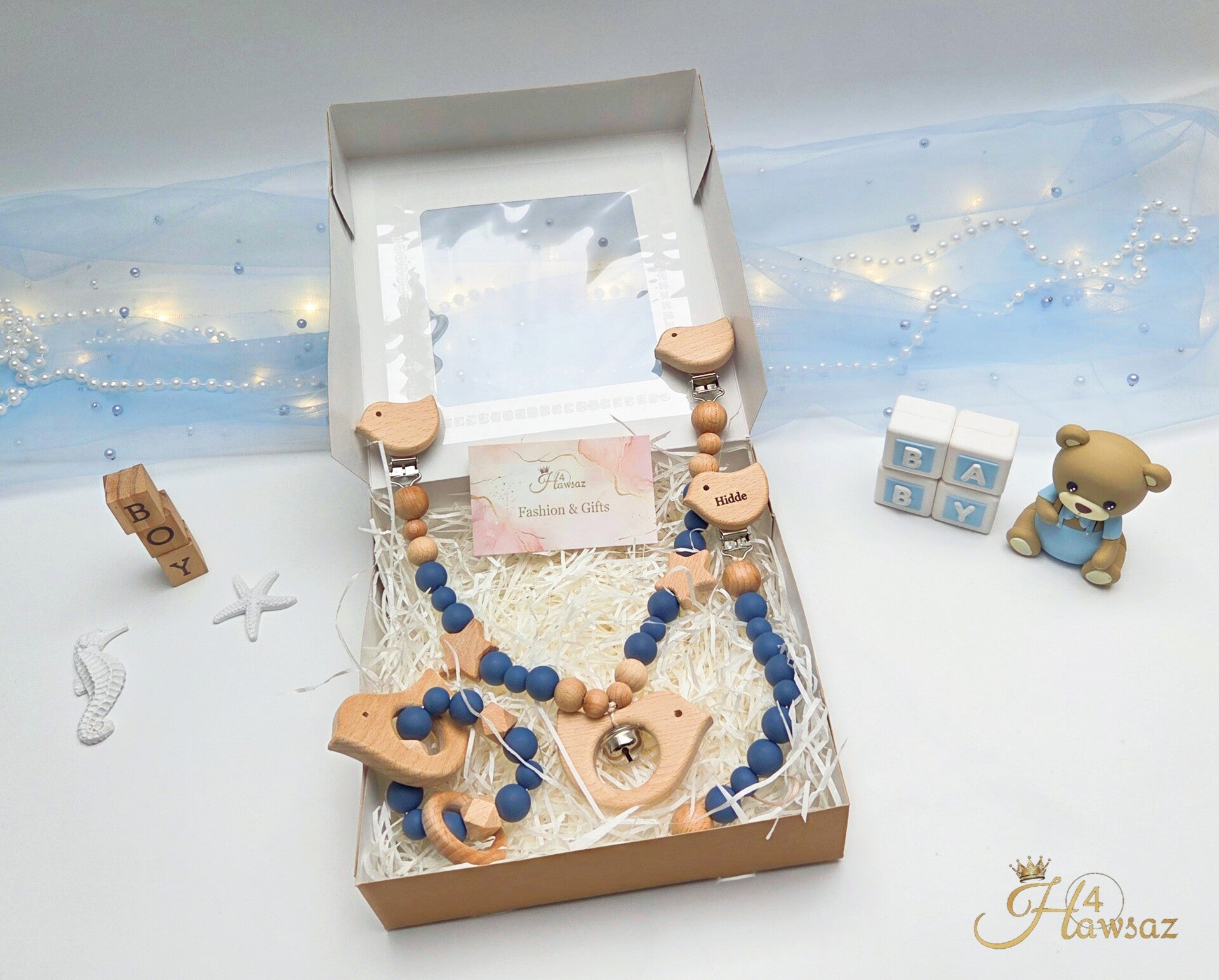H4 Hawsaz – Deluxe Babyset met of zonder naam - Vogel
