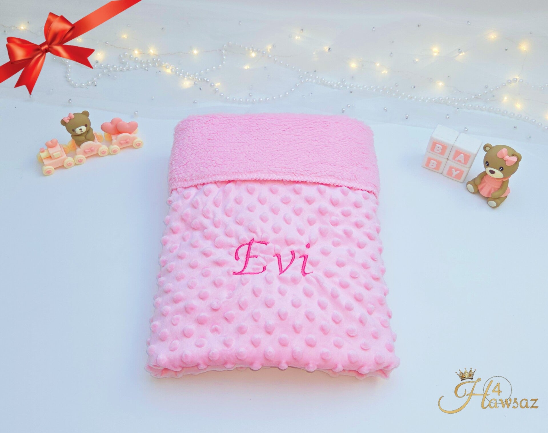 Een warm welkom voor je kleintje - Geborduurd met naam