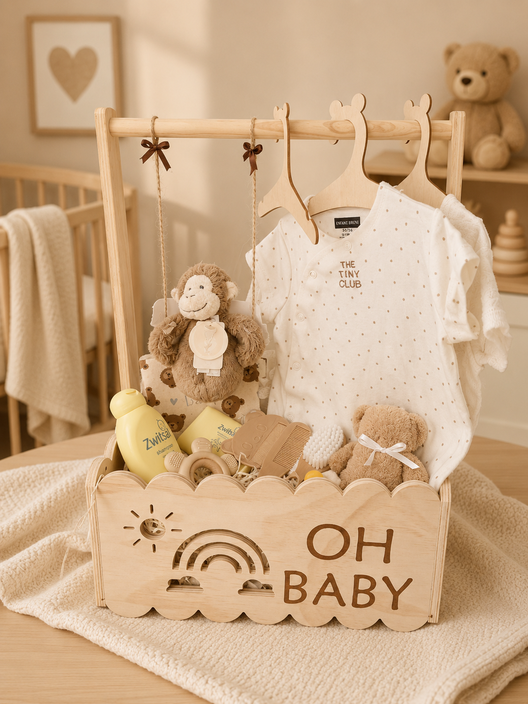 Houten Babykist Deluxe – Een compleet kraamcadeau