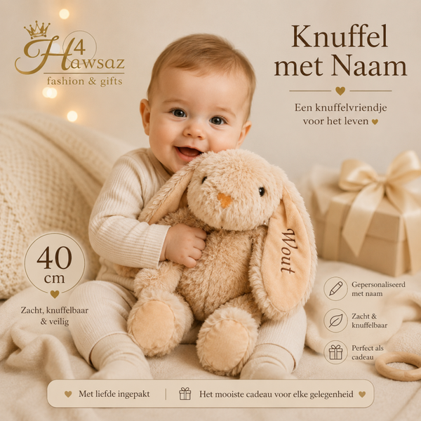 Mijn Eerste Knuffel Konijn met Naam 40 cm