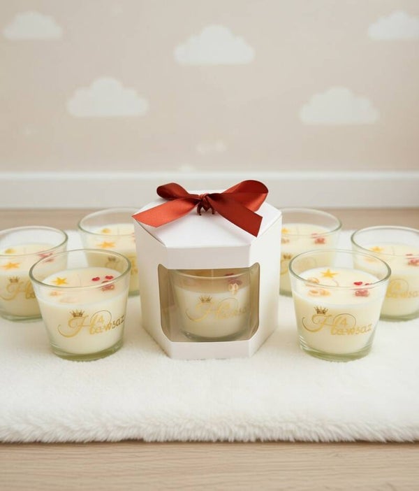 Vanilla Love – Geurkaars met Schelpen & Hartjes (Hawsaz Handmade)