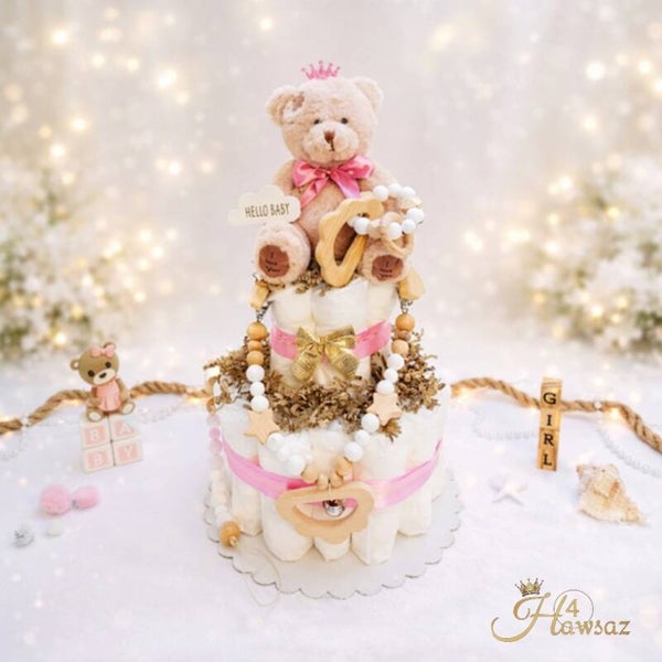 Lieve Luiertaart  - Roze - wolk