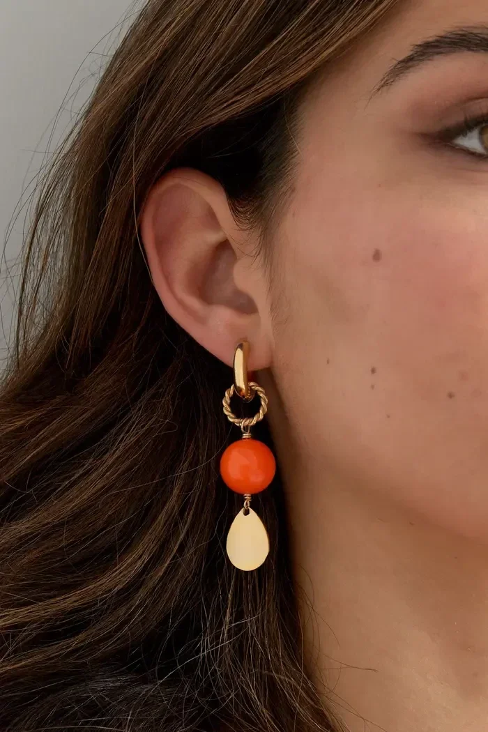 Oorbellen shine bright - oranje goud