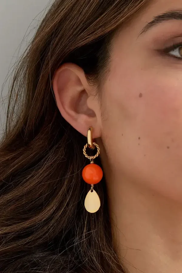 Oorbellen shine bright - oranje goud
